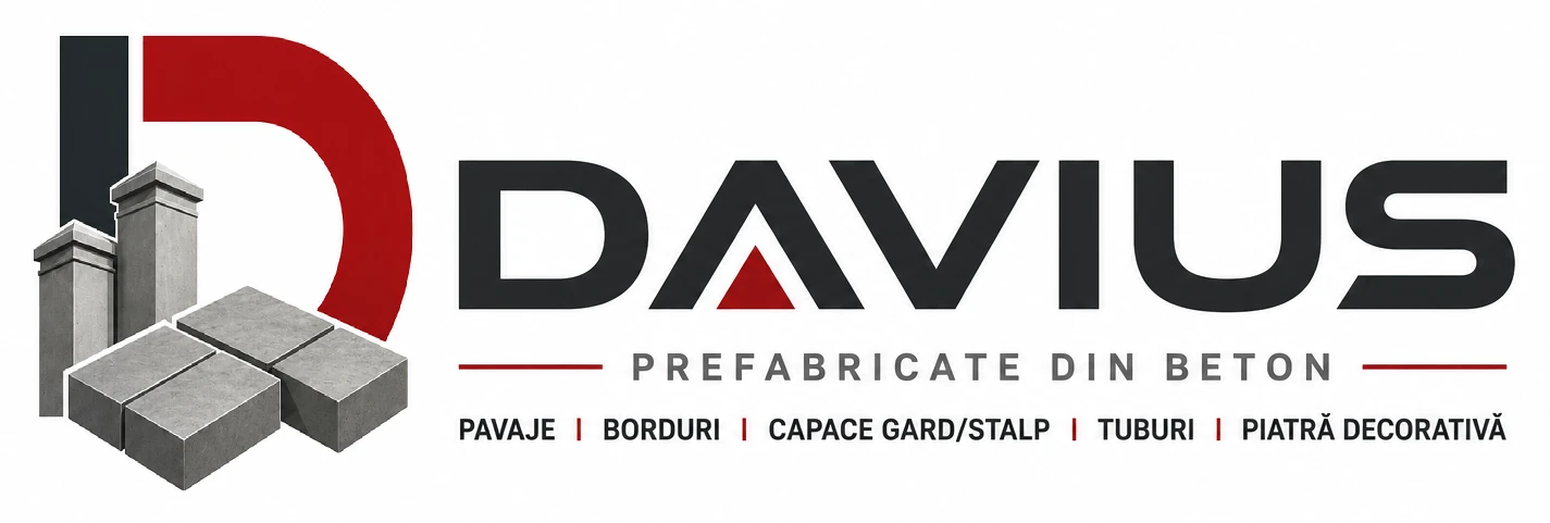 DAVIUS Prefabricate din beton - Pavaje, borduri, capace gard/stâlp, tuburi și piatră decorativă